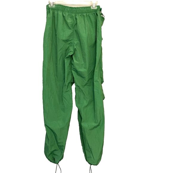 Bershka Green Baggy Parachute Pants Small Women Tech Joggers Streetwear Blogger - Picture 7 of 16